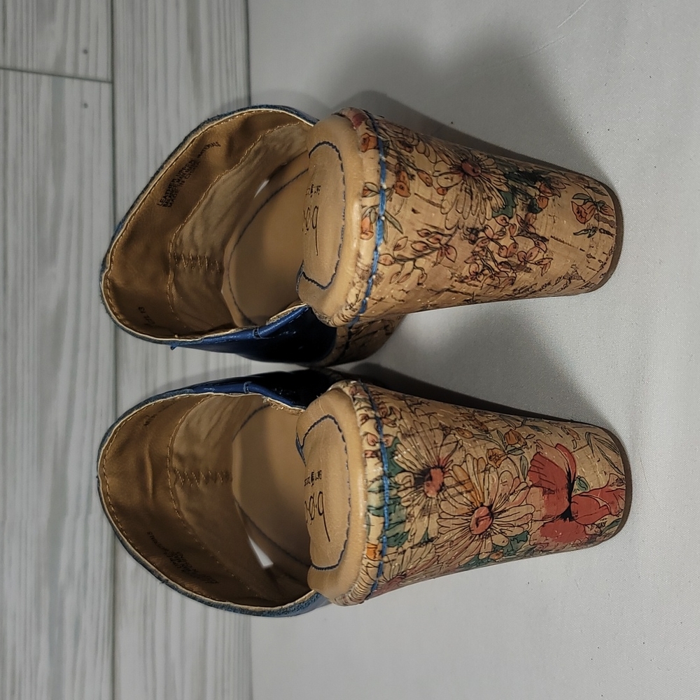 NEW B.O.C Born Concept Blue Starlet Wedge Sandal w/Floral Decor Wedge Sz. 7 - Picture 6 of 8